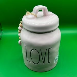 Rae Dunn pink love canister